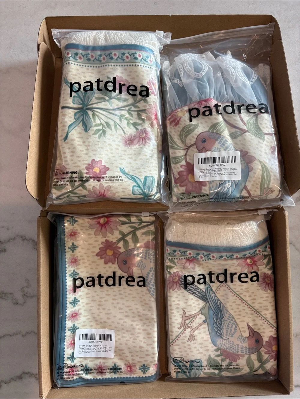Patdrea French Country Velvet Throw Pillow Covers